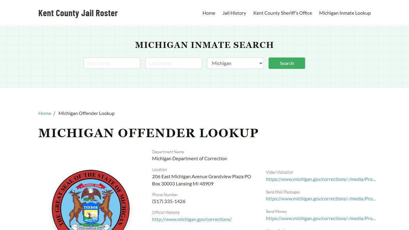 Michigan Inmate Search, Jail Rosters