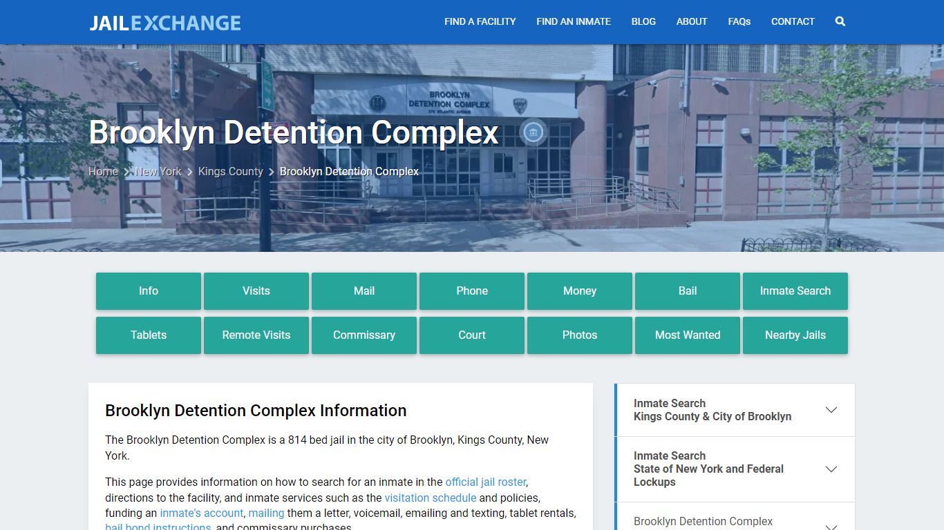 Brooklyn Detention Complex, NY Inmate Search, Information - Jail Exchange