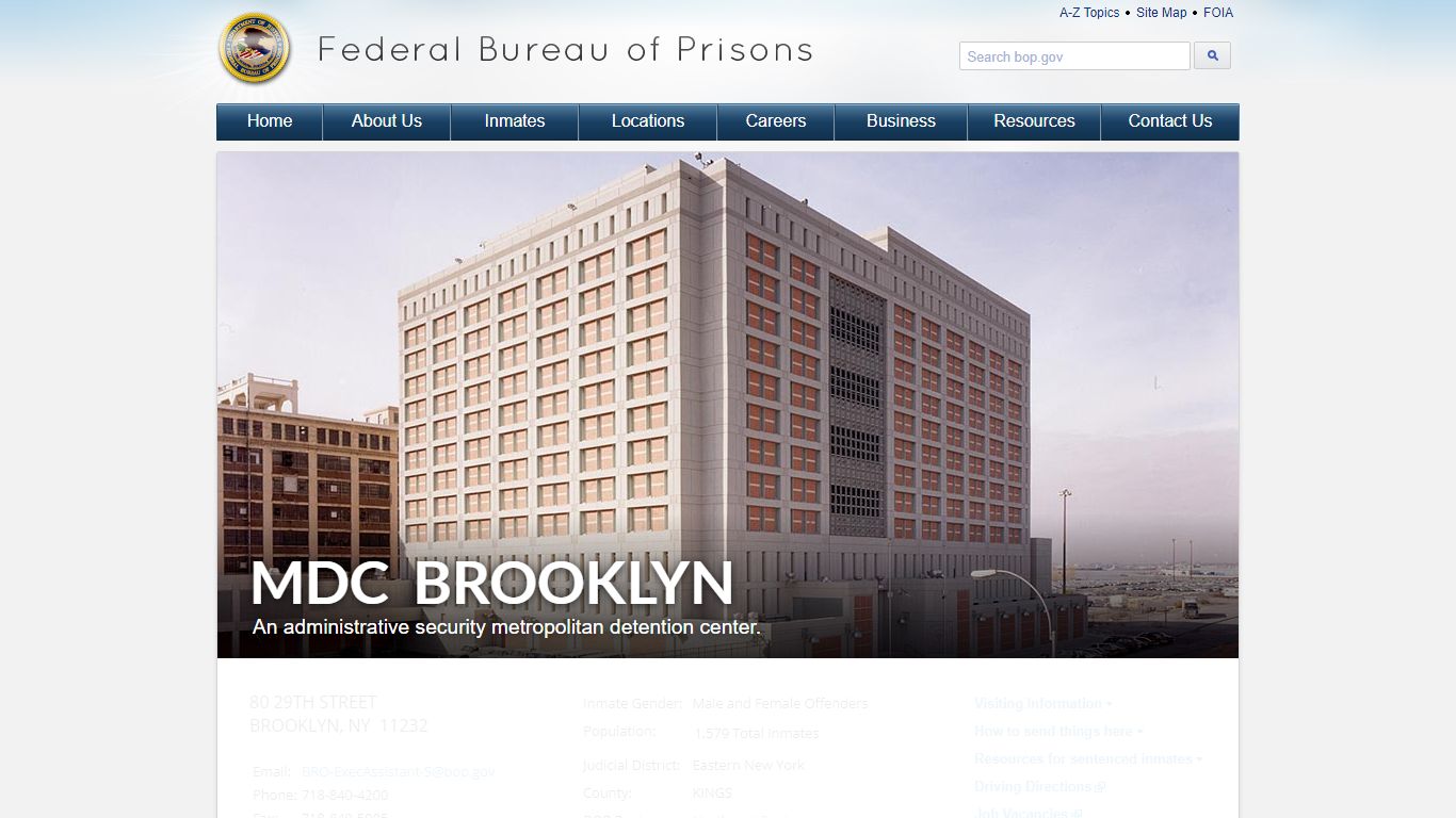 MDC Brooklyn - Federal Bureau of Prisons