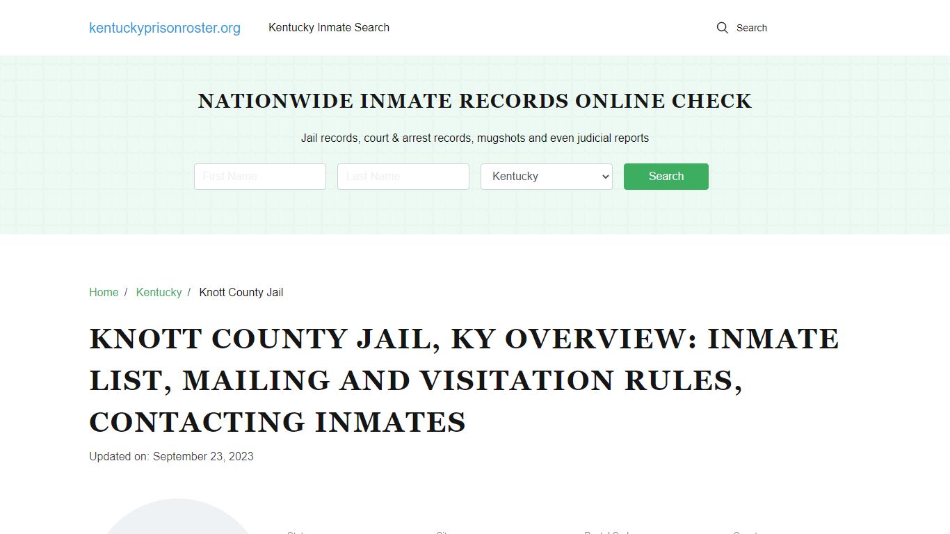 Knott County Jail, KY: Offender Search, Visitation & Contact Info