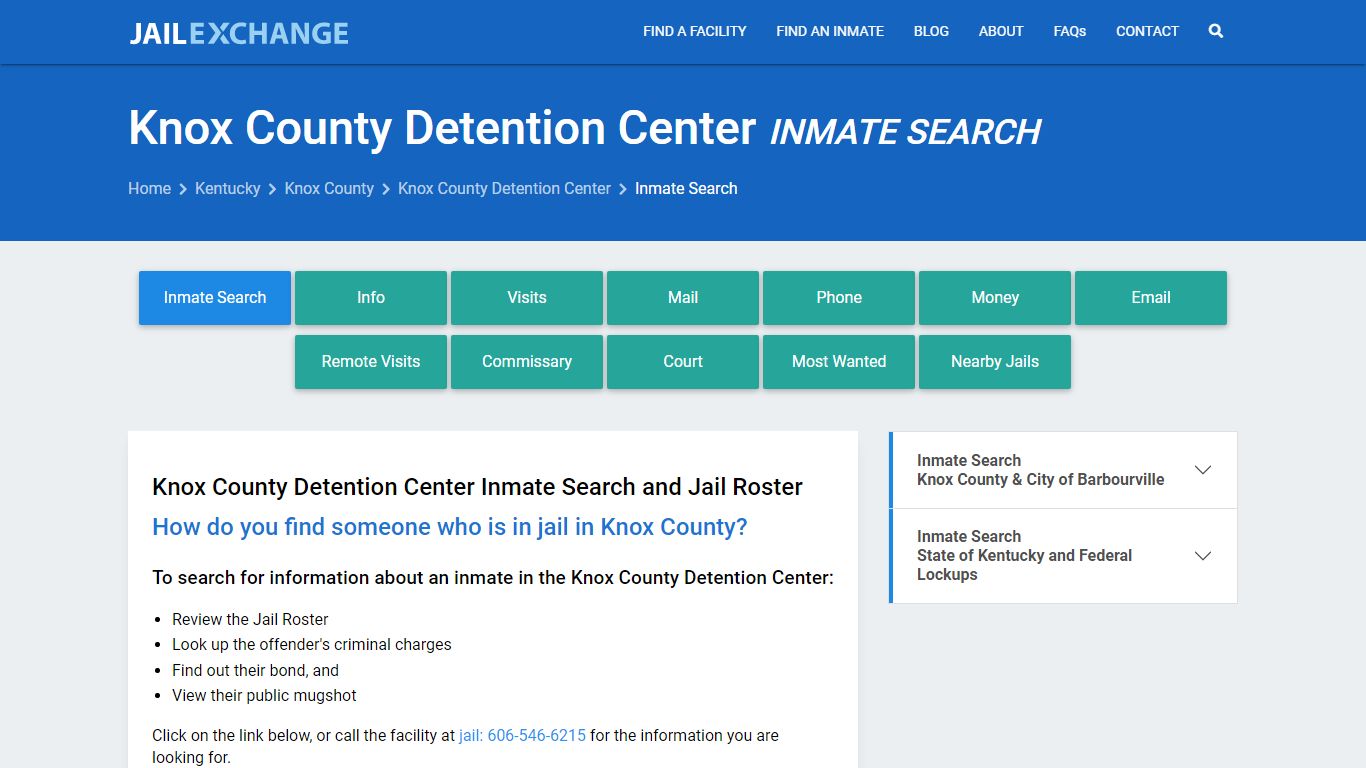 Knox County Detention Center Inmate Search - Jail Exchange