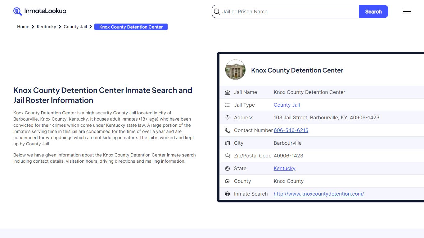 Knox County Detention Center (KY) Inmate Search Kentucky - Inmate Lookup