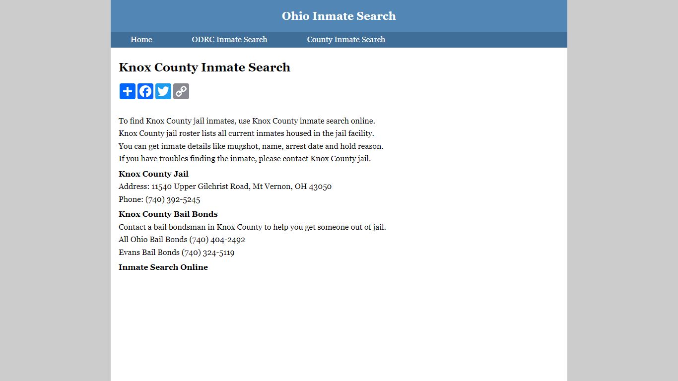 Knox County Inmate Search