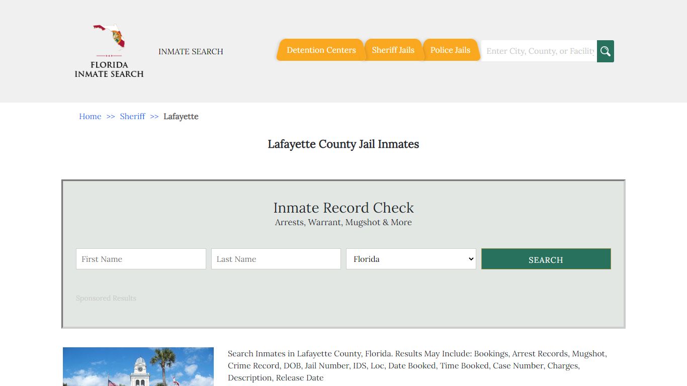 Lafayette County Jail Inmates | Florida Inmate Search