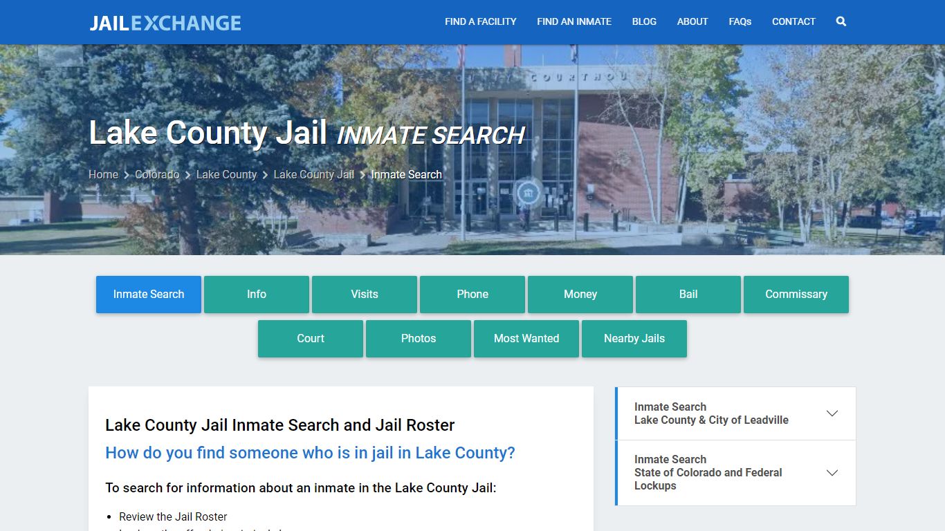 Lake County Jail Inmate Search - Jail Exchange