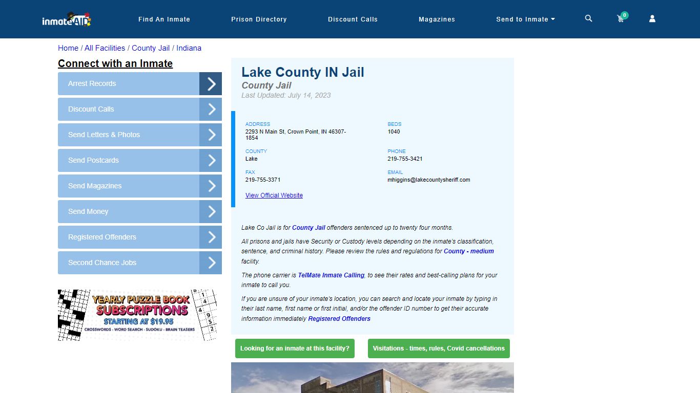 Lake County IN Jail - Inmate Locator - Crown Point, IN