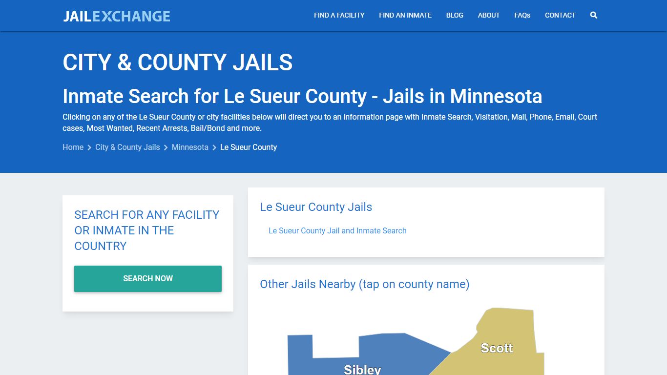 Inmate Search for Le Sueur County | Jails in Minnesota - Jail Exchange