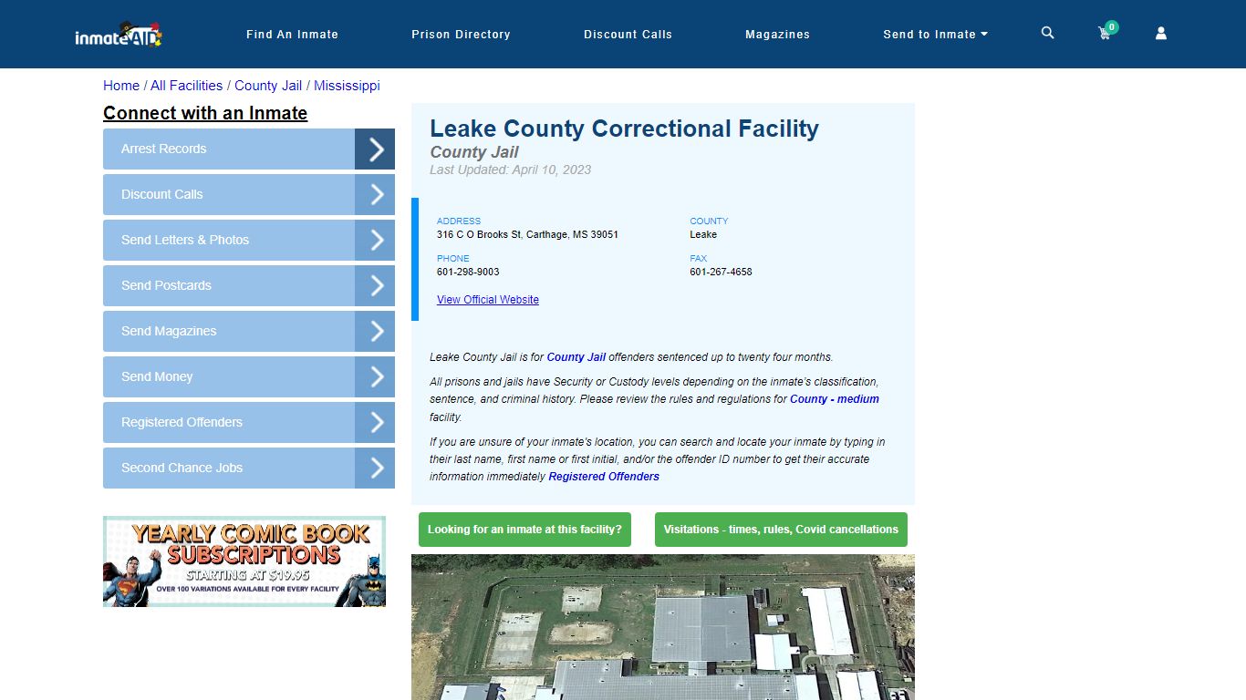 Leake County Correctional Facility - Inmate Locator - Carthage, MS