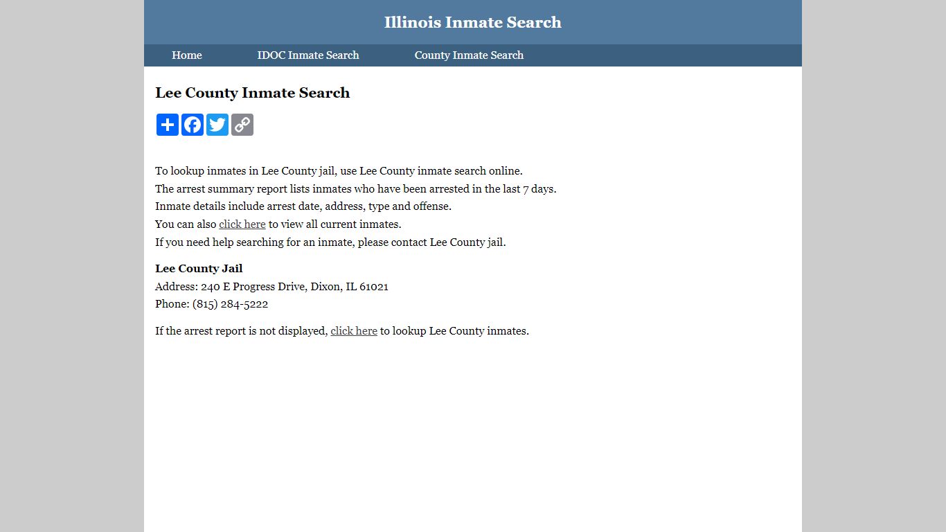 Lee County Inmate Search