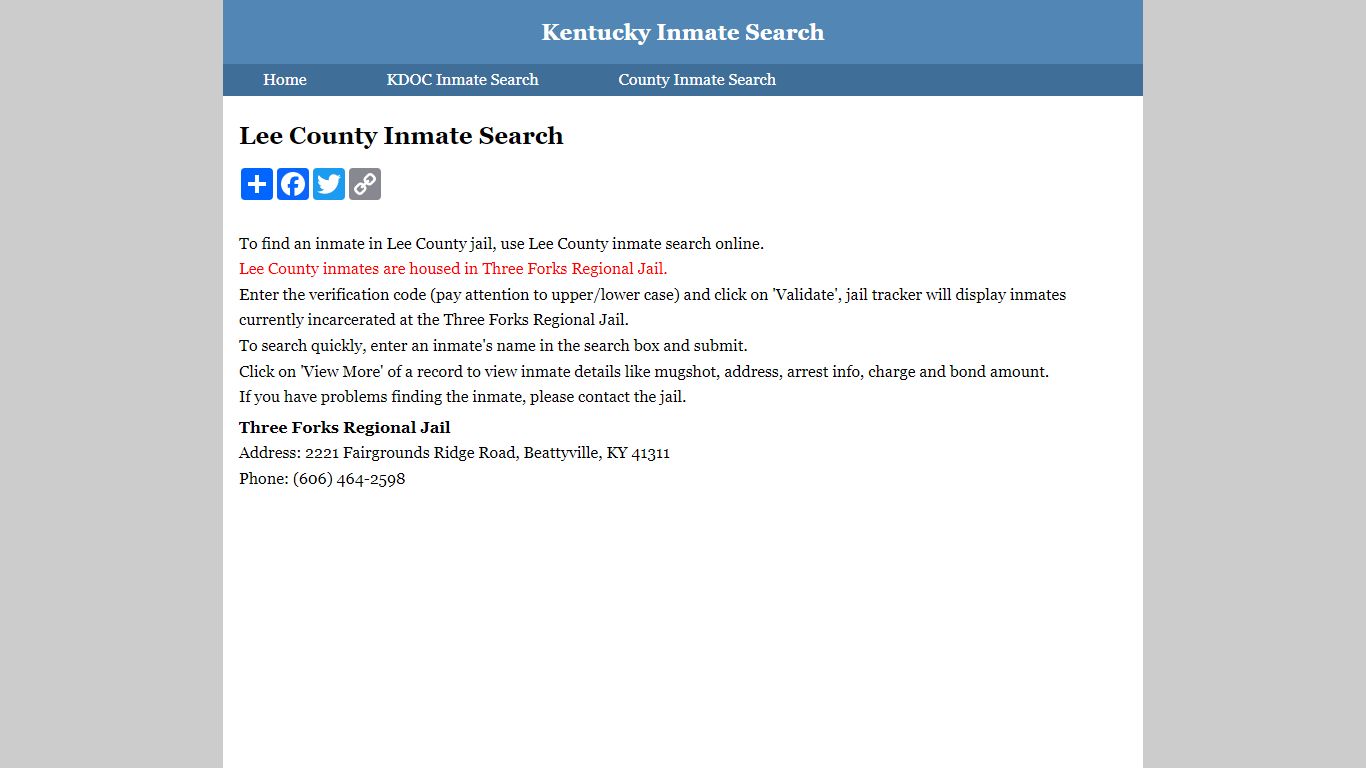 Lee County Inmate Search