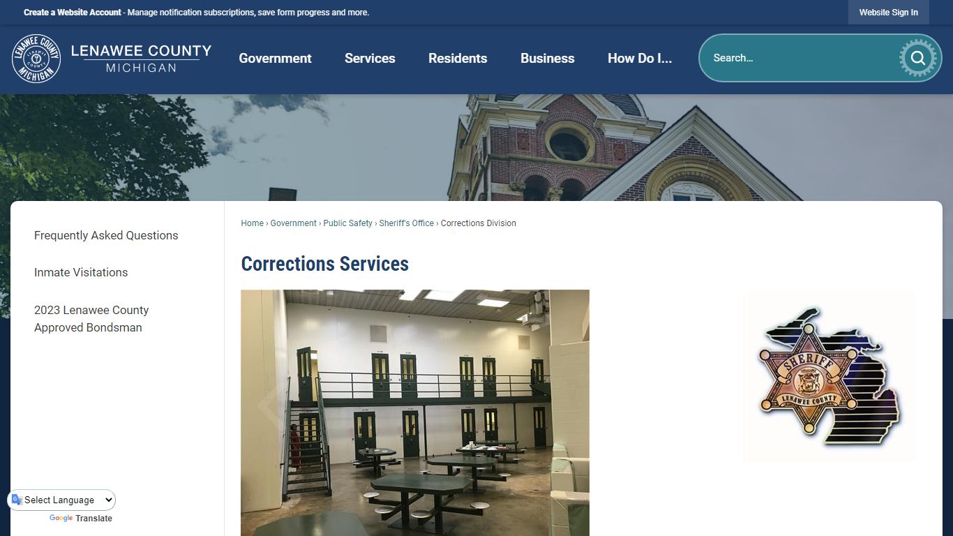 Corrections Services | Lenawee County, MI