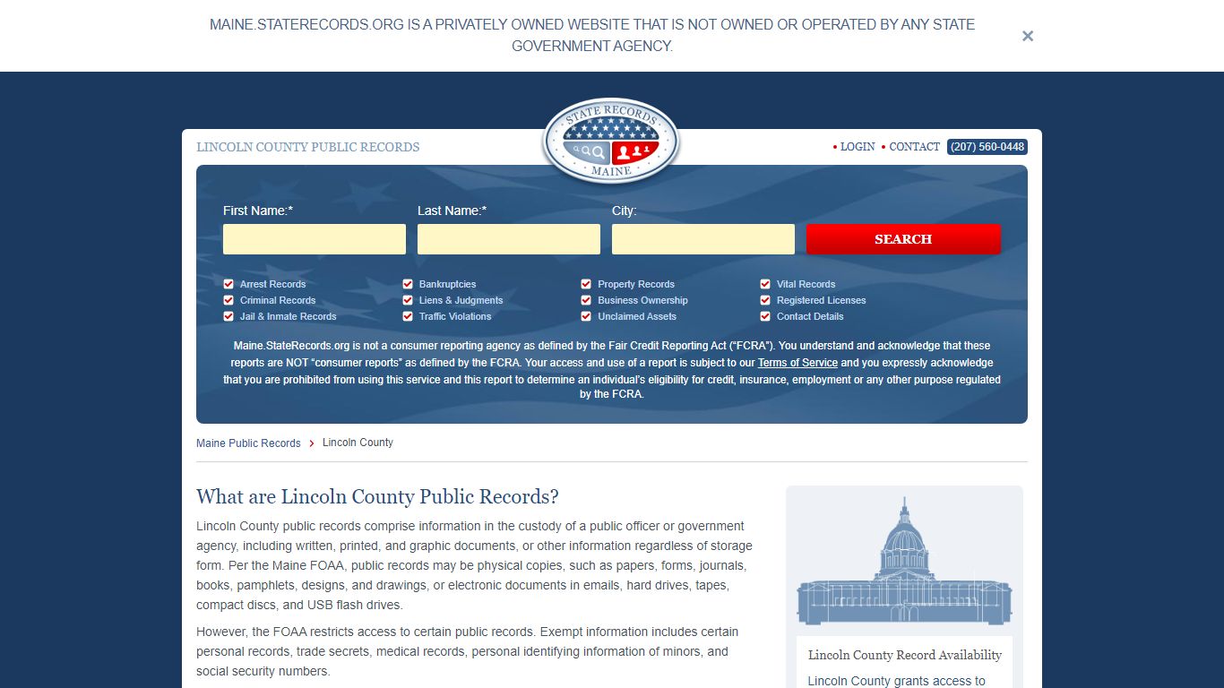 Lincoln County Arrest, Court, and Public Records | StateRecords.org