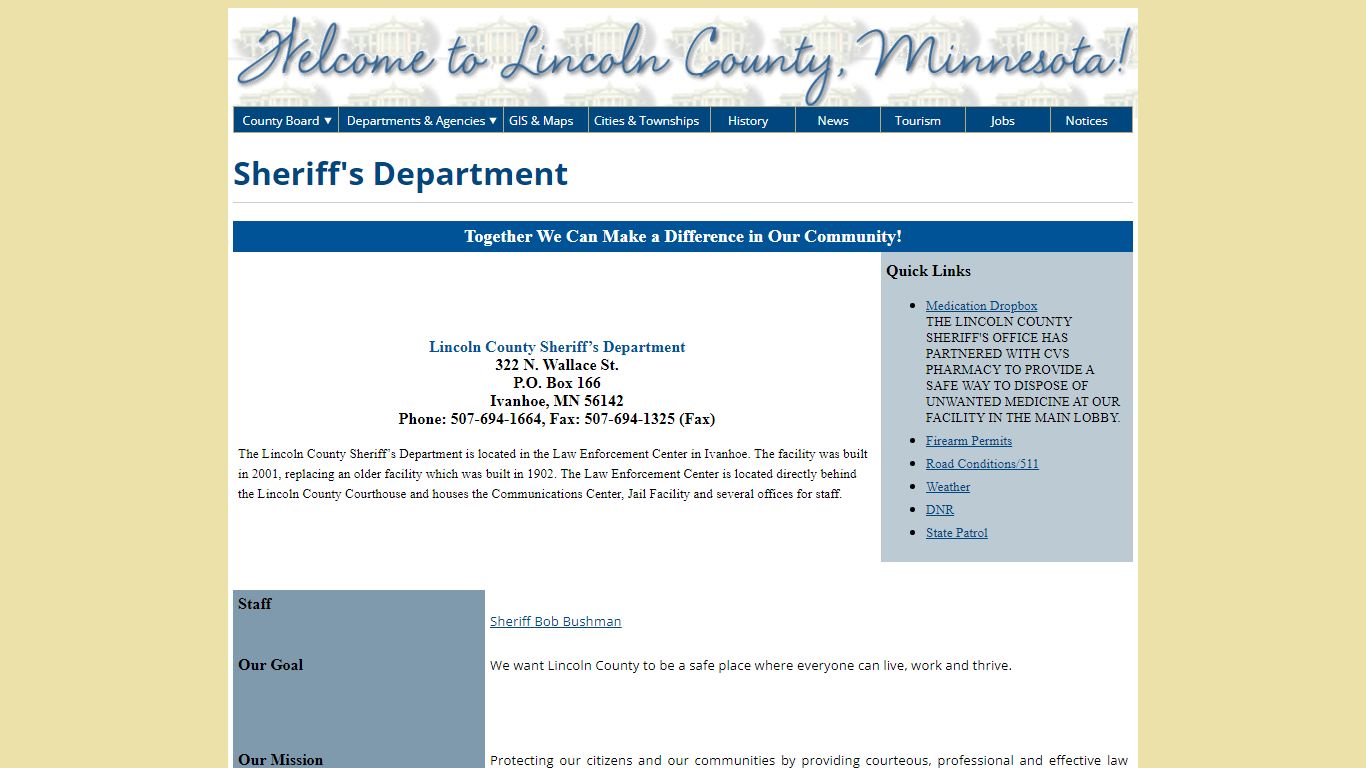 Sheriff's Department - Lincoln County, Minnesota