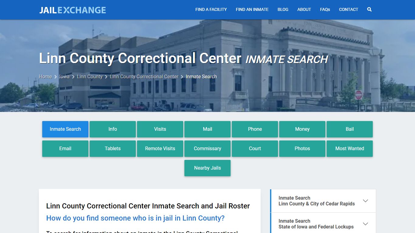 Linn County Correctional Center Inmate Search - Jail Exchange