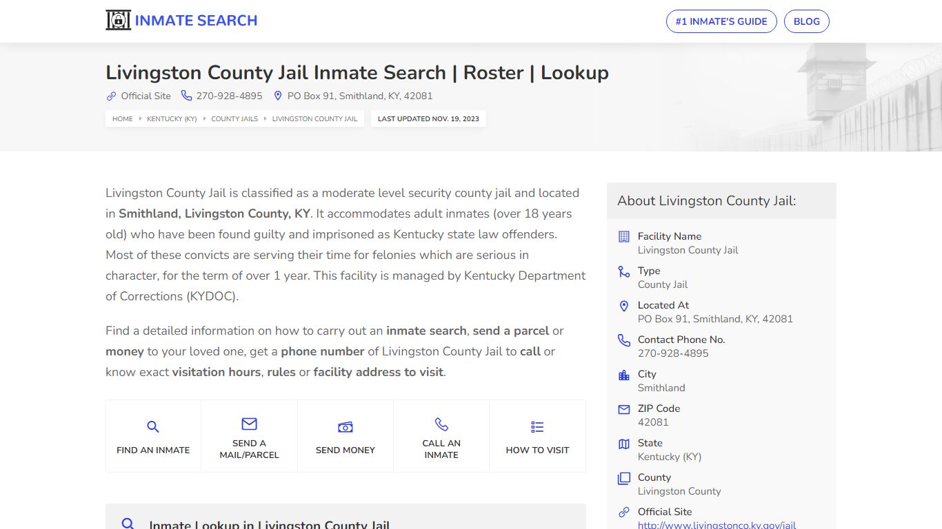 Livingston County Jail Inmate Search | Roster | Lookup