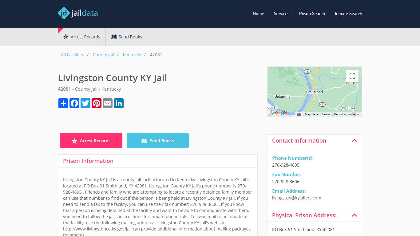 Livingston County KY Jail Inmate Search and Prisoner Info - Kentucky, KY