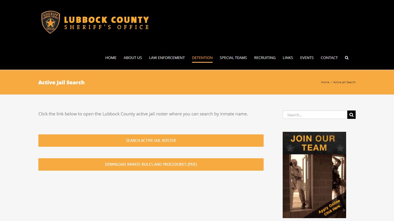 Active Jail Search – Lubbock County Sheriff's Office | Few are called ...