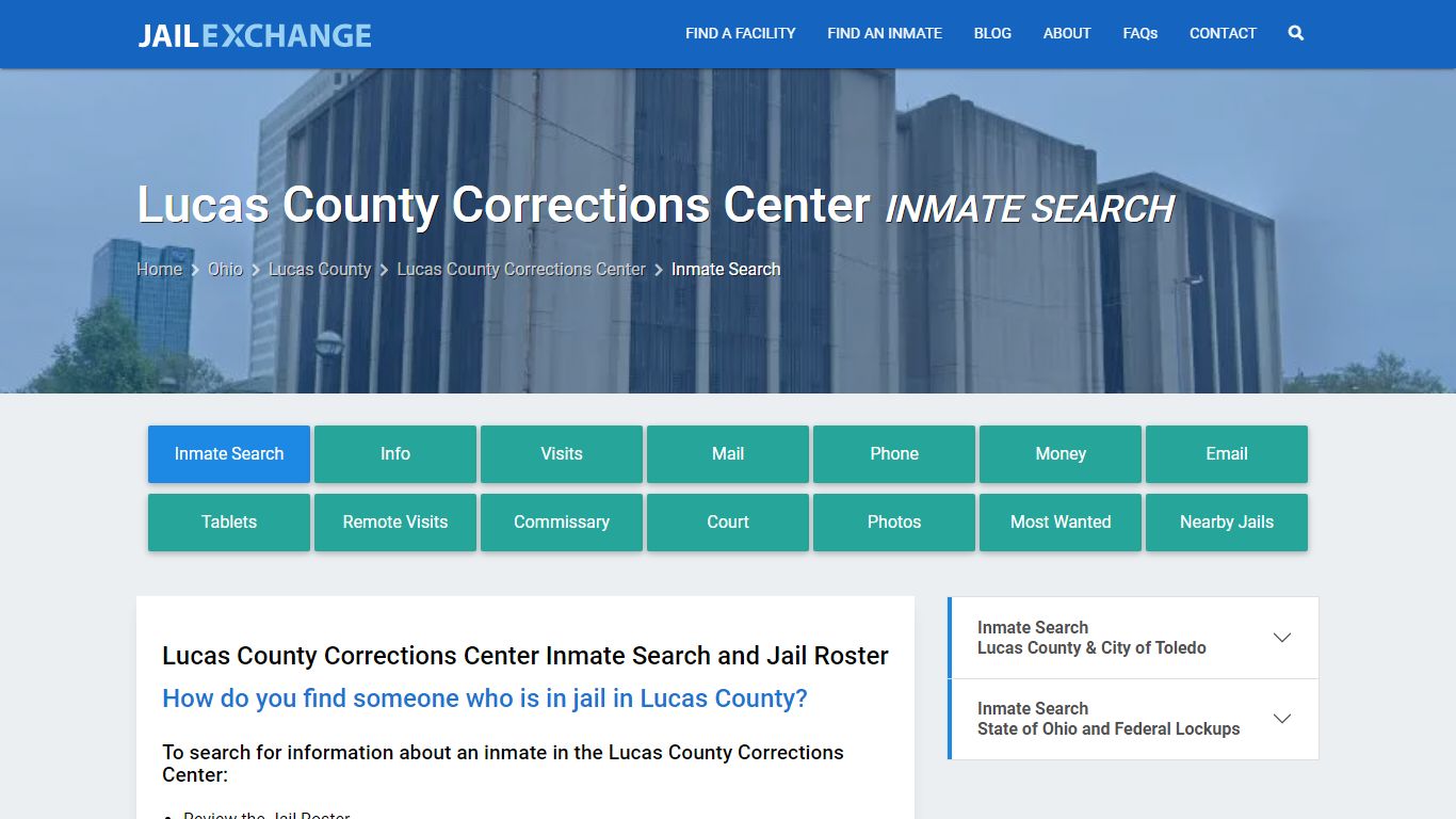 Lucas County Corrections Center Inmate Search - Jail Exchange