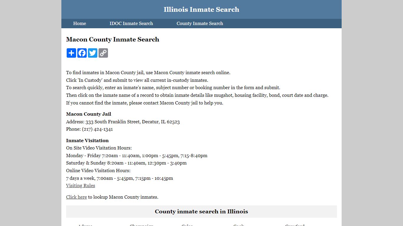 Macon County Inmate Search