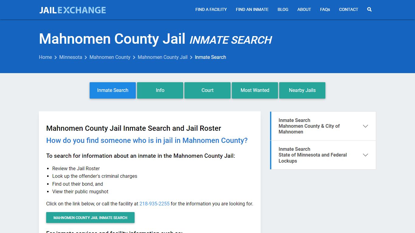 Inmate Search: Roster & Mugshots - Mahnomen County Jail, MN