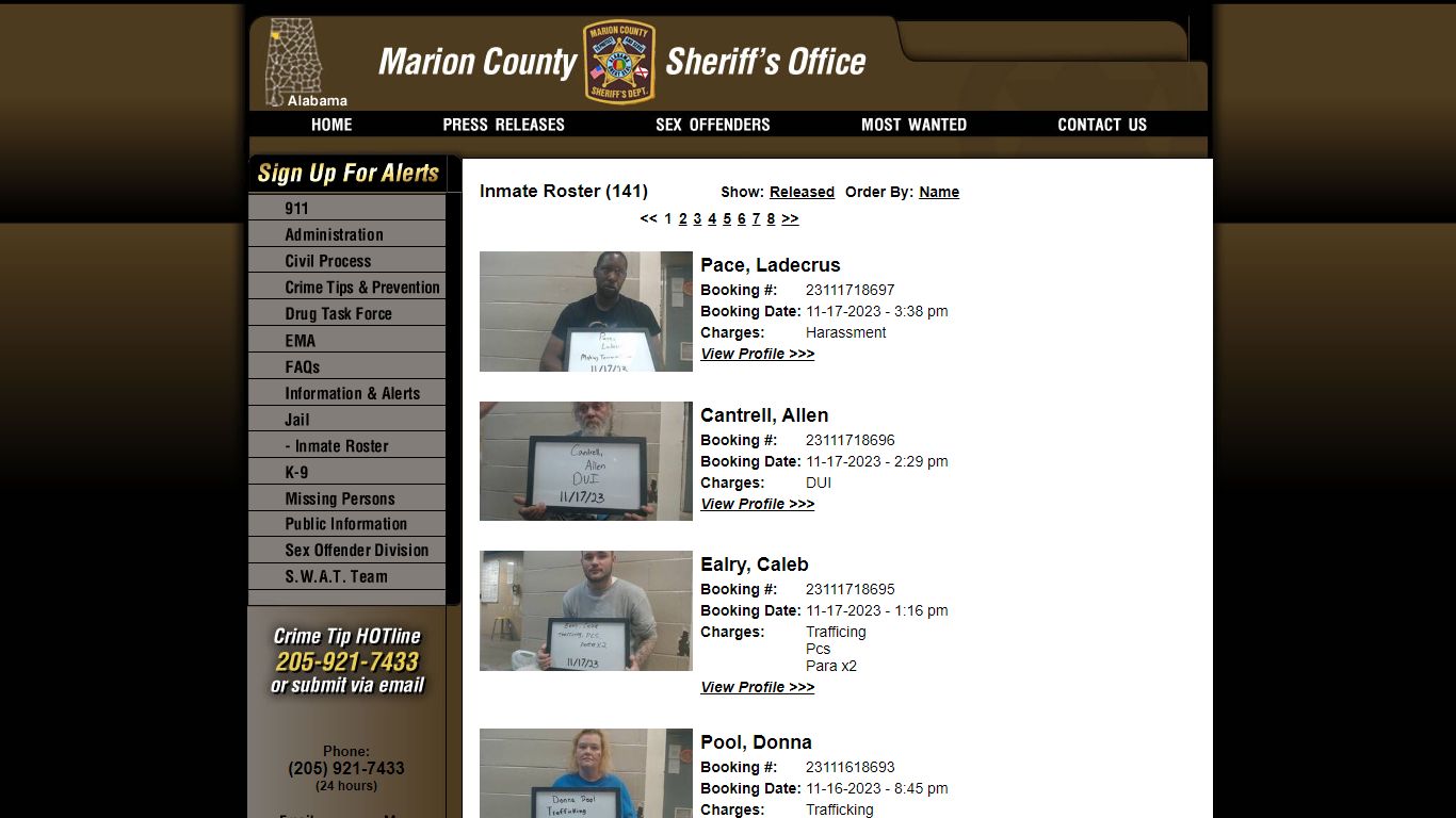 Inmate Roster - Current Inmates Booking Date Descending - Marion County ...