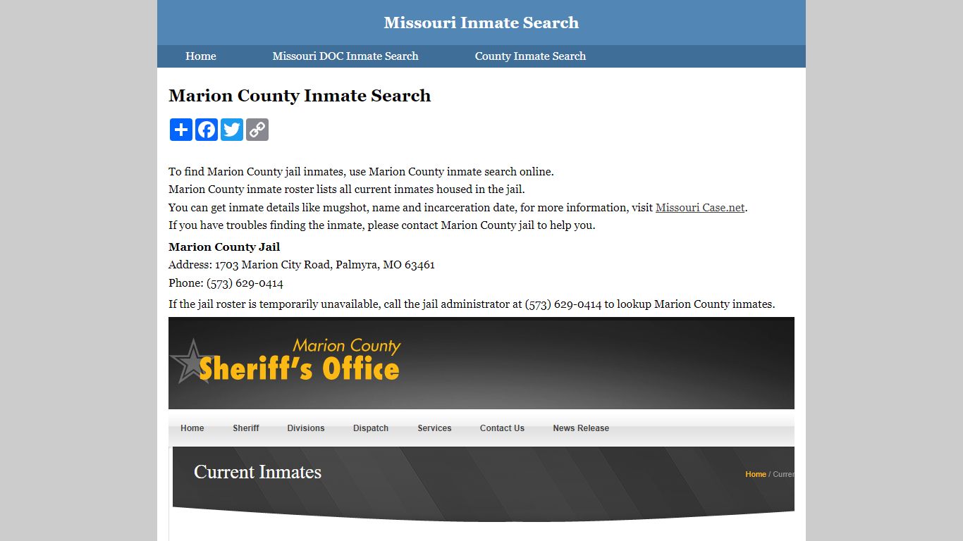 Marion County Inmate Search