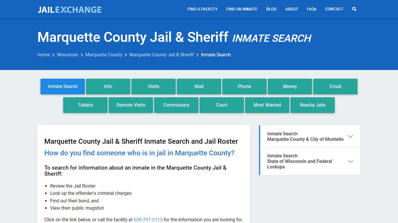 Marquette County Jail & Sheriff Inmate Search - Jail Exchange