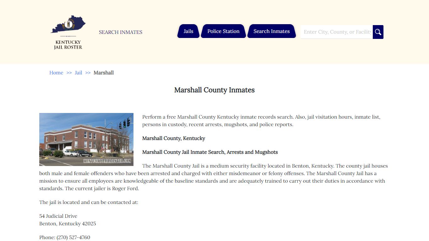 Marshall County Inmates | Jail Roster Search
