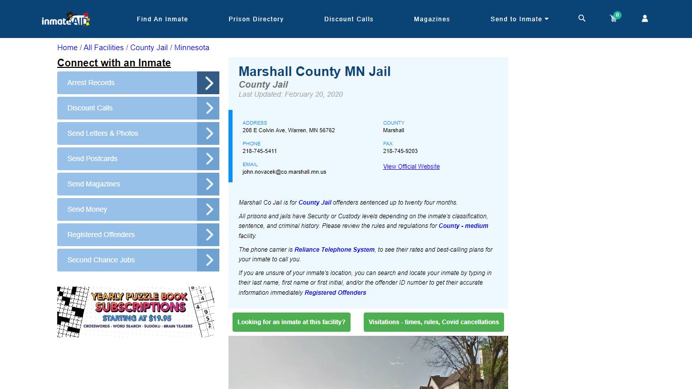 Marshall County MN Jail - Inmate Locator - Warren, MN