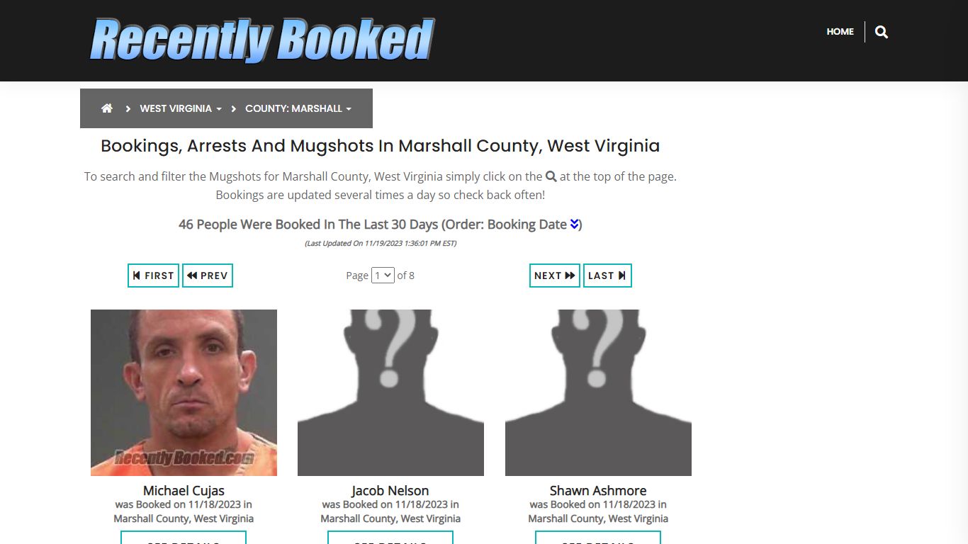 Bookings, Arrests and Mugshots in Marshall County, West Virginia