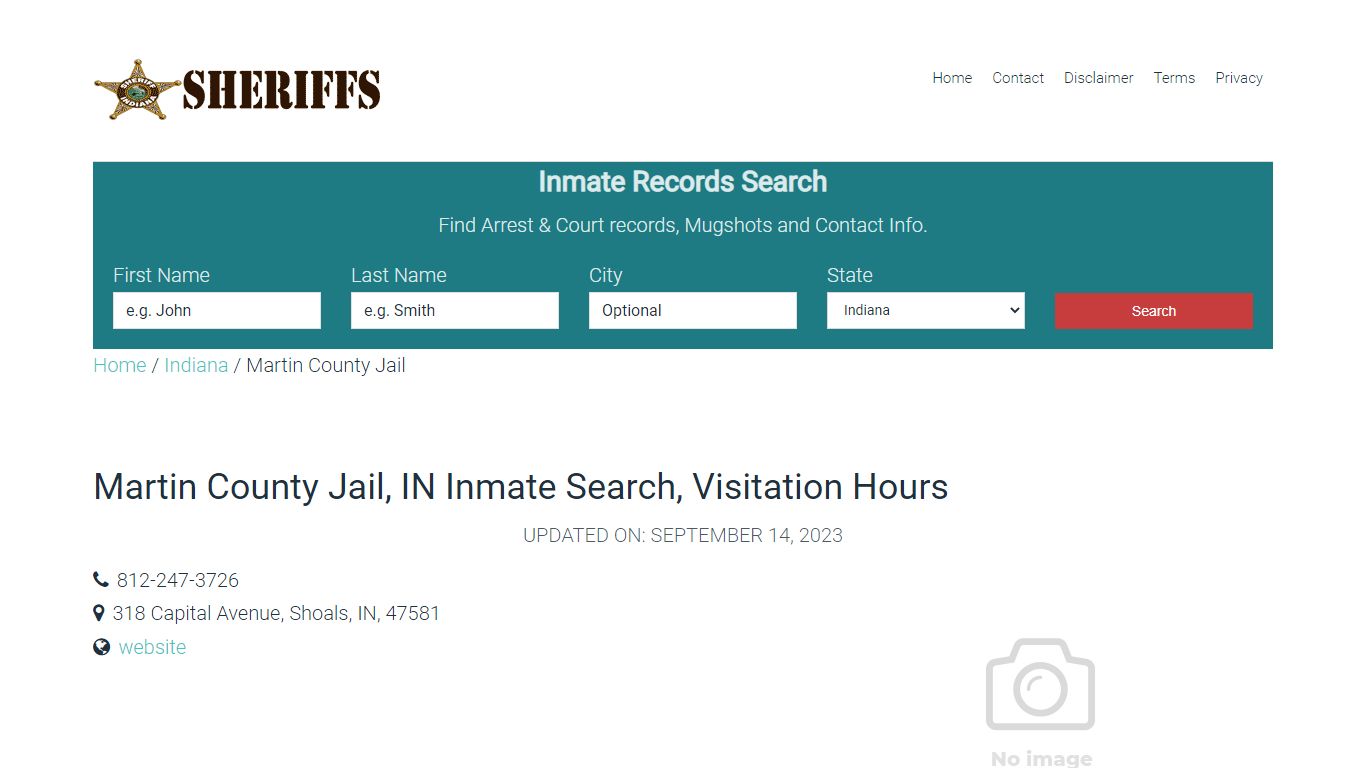 Martin County Jail, IN Inmate Search, Visitation Hours