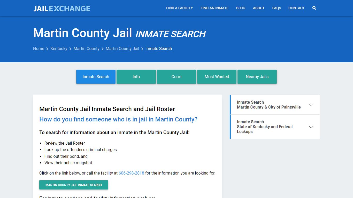 Inmate Search: Roster & Mugshots - Martin County Jail, KY
