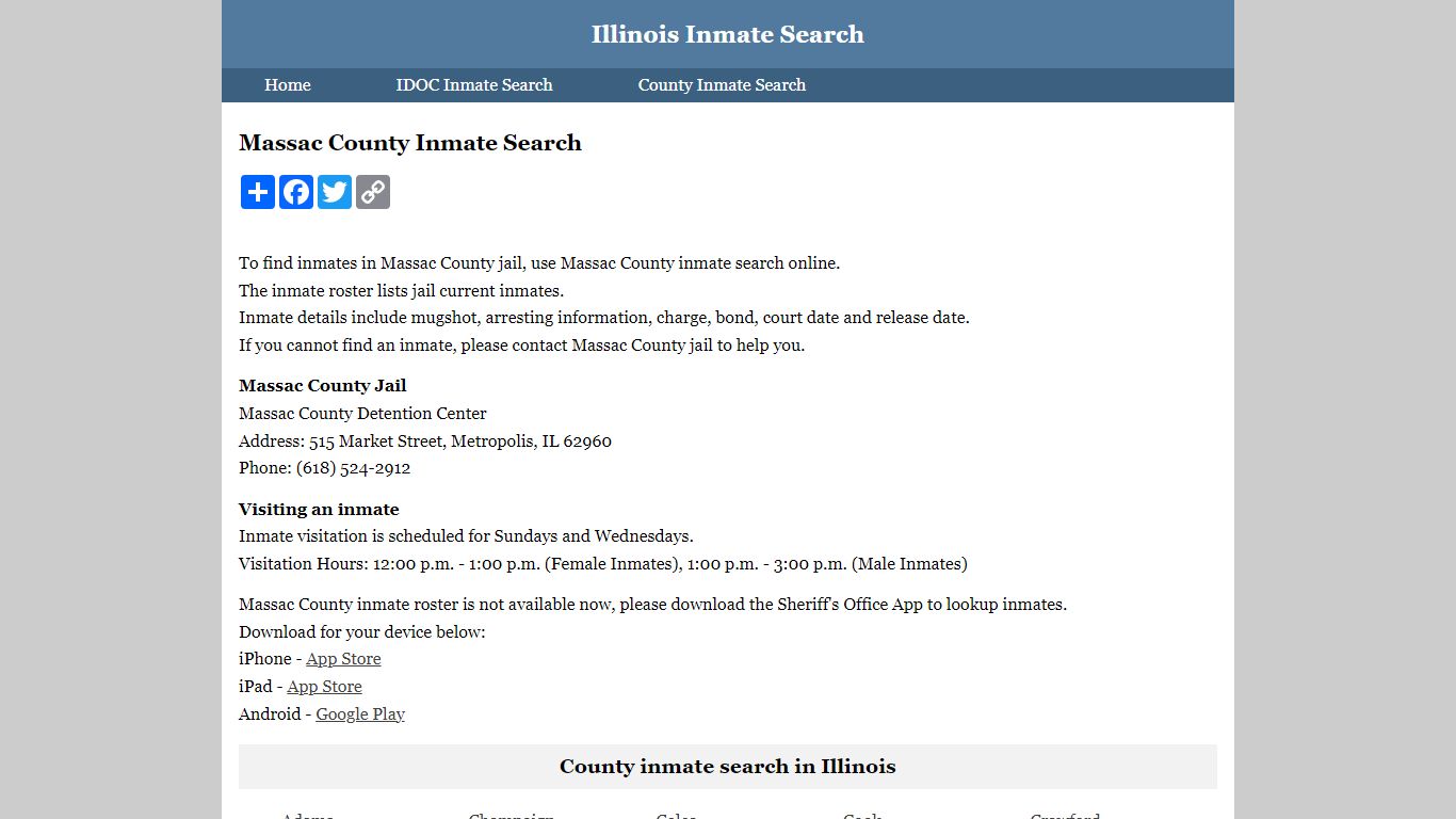 Massac County Inmate Search