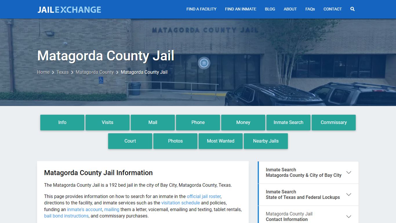 Matagorda County Jail, TX Inmate Search, Information