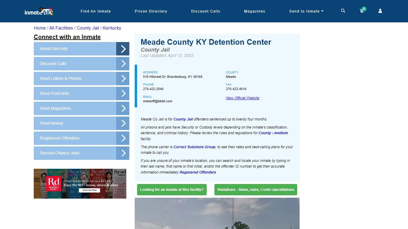 Meade County KY Detention Center - Inmate Locator - Brandenburg, KY
