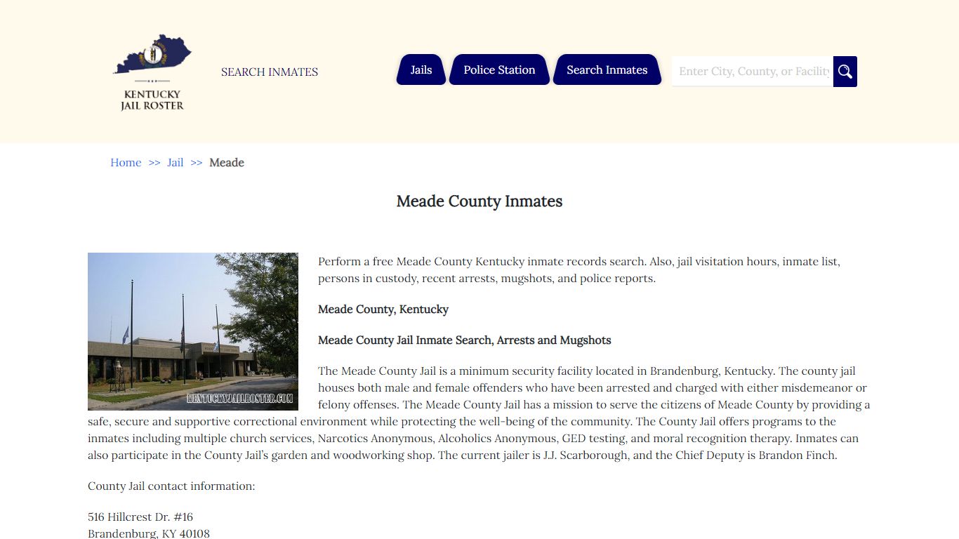 Meade County Inmates | Jail Roster Search