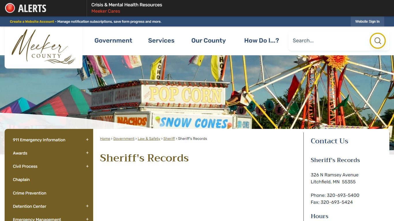 Sheriff's Records | Meeker County, MN - Official Website