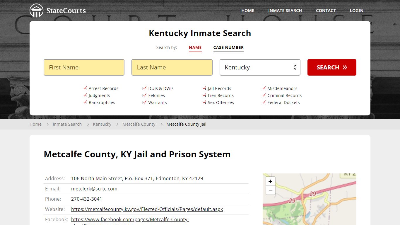 Metcalfe County Jail Inmate Records Search, Kentucky - StateCourts