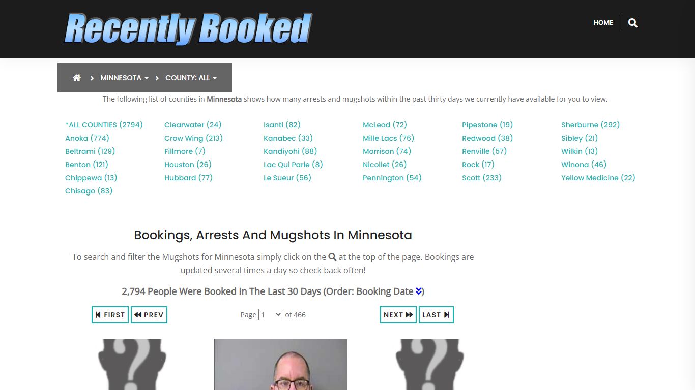 Bookings, Arrests and Mugshots in Mille Lacs County, Minnesota