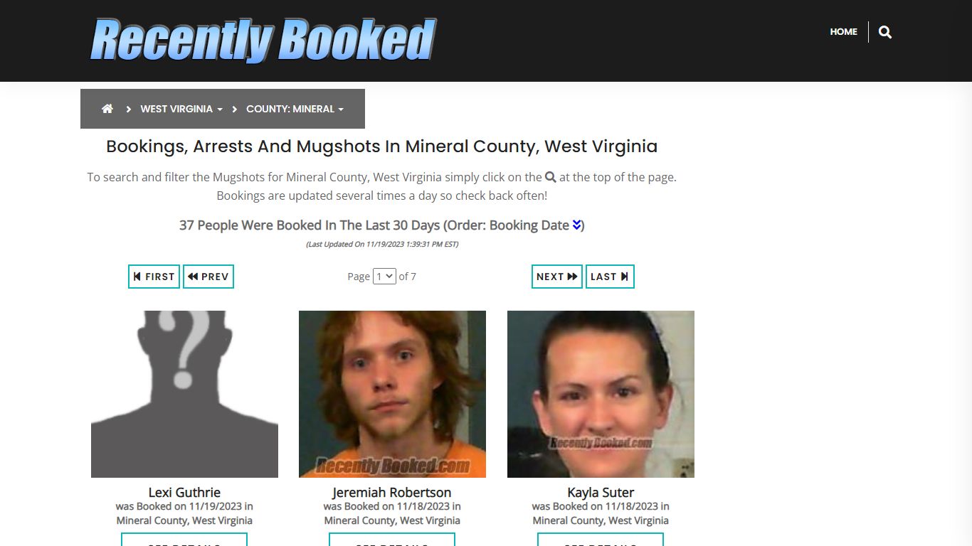 Bookings, Arrests and Mugshots in Mineral County, West Virginia