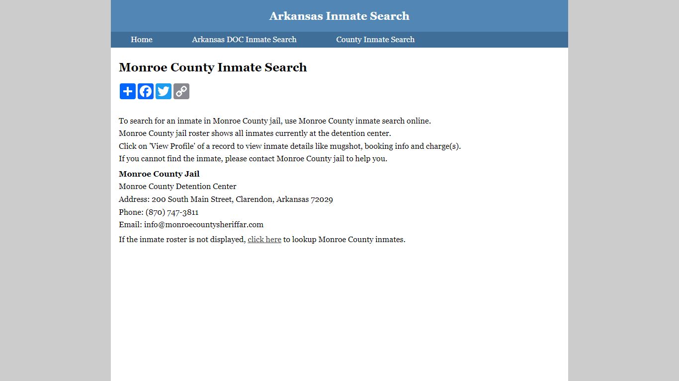 Monroe County Inmate Search