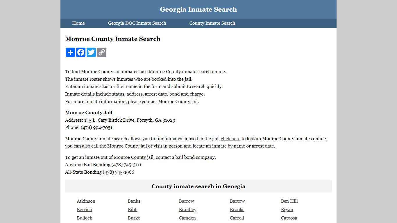 Monroe County Inmate Search