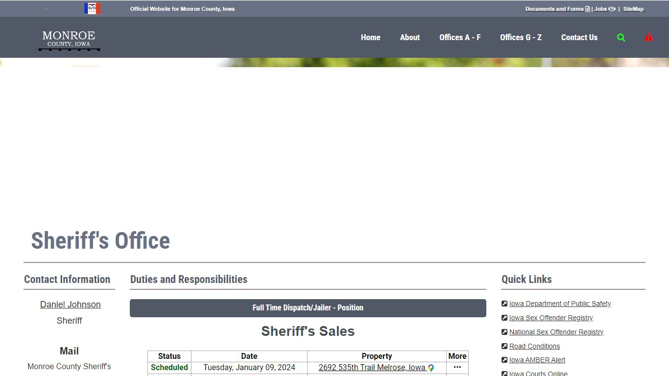 Monroe County, Iowa | Sheriff's Office