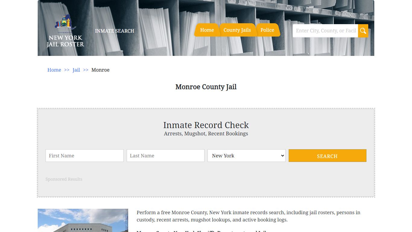 Monroe County Jail | Jail Roster Search