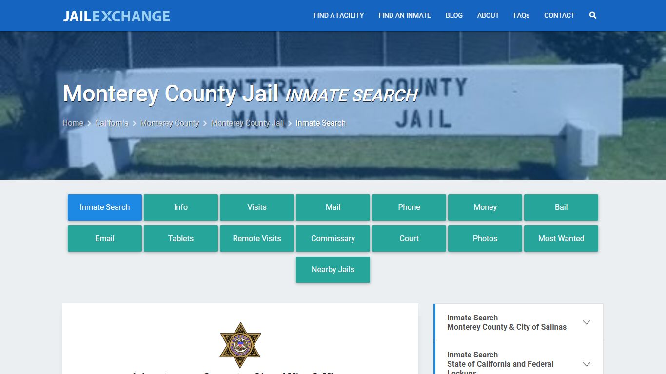 Inmate Search: Roster & Mugshots - Monterey County Jail, CA