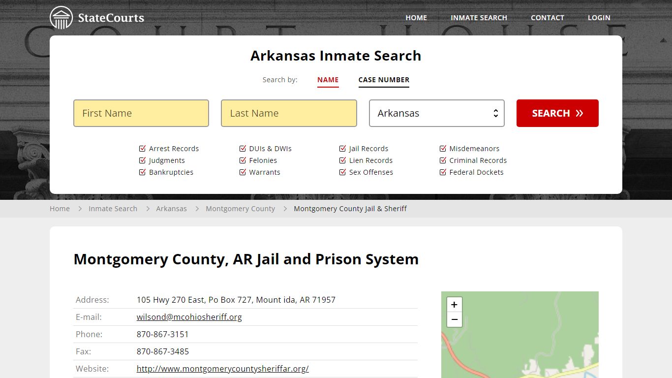 Montgomery County Jail & Sheriff Inmate Records Search, Arkansas ...