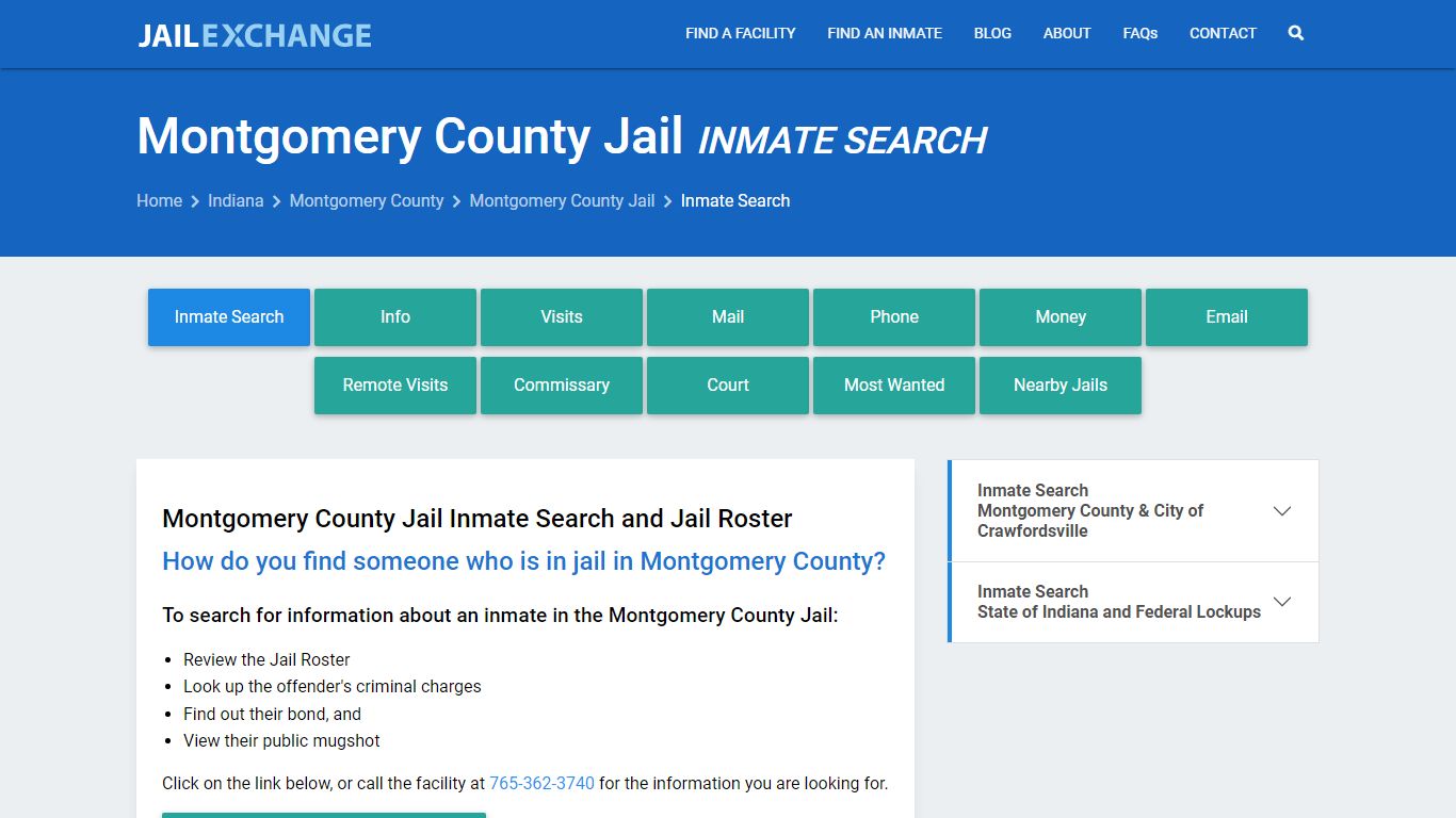 Montgomery County Jail Inmate Search - Jail Exchange