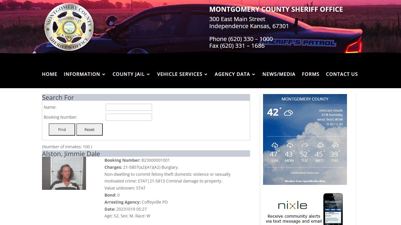 Jail Roster | Montgomery County Sheriff's Office Website