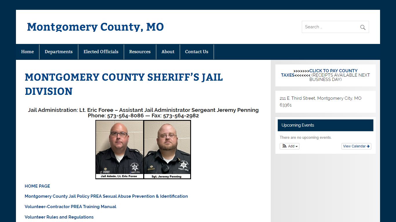 MONTGOMERY COUNTY SHERIFF’S JAIL DIVISION – Montgomery County, MO