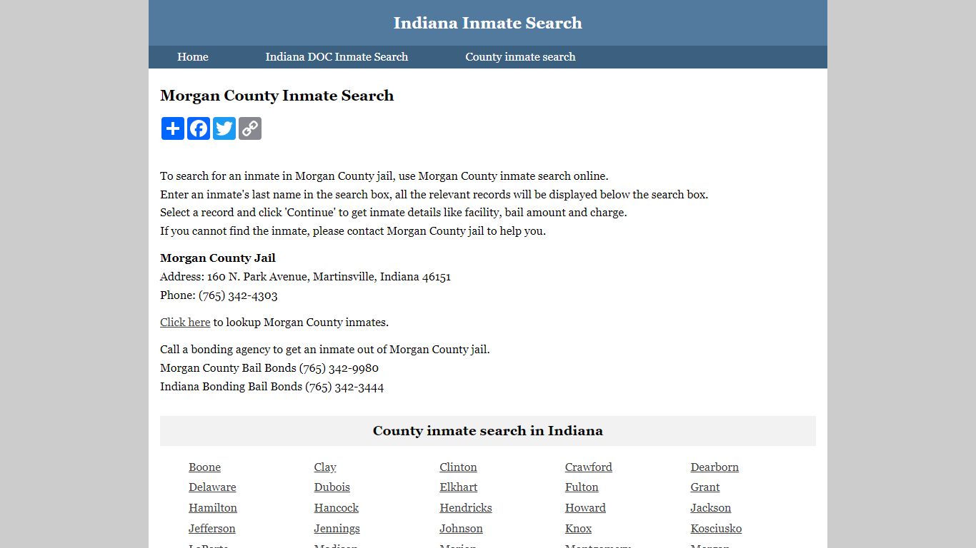 Morgan County Inmate Search